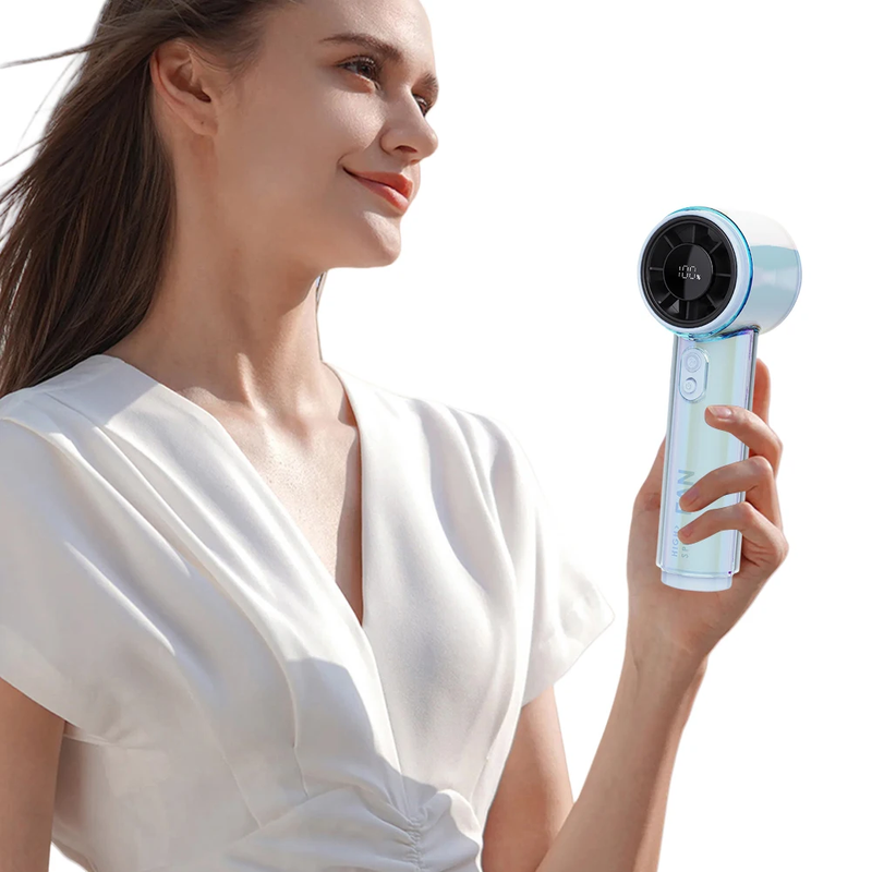 Handheld Fan 3000Mah Rechargeable 100-Level Speed Adjustable Desktop Fan Cooling