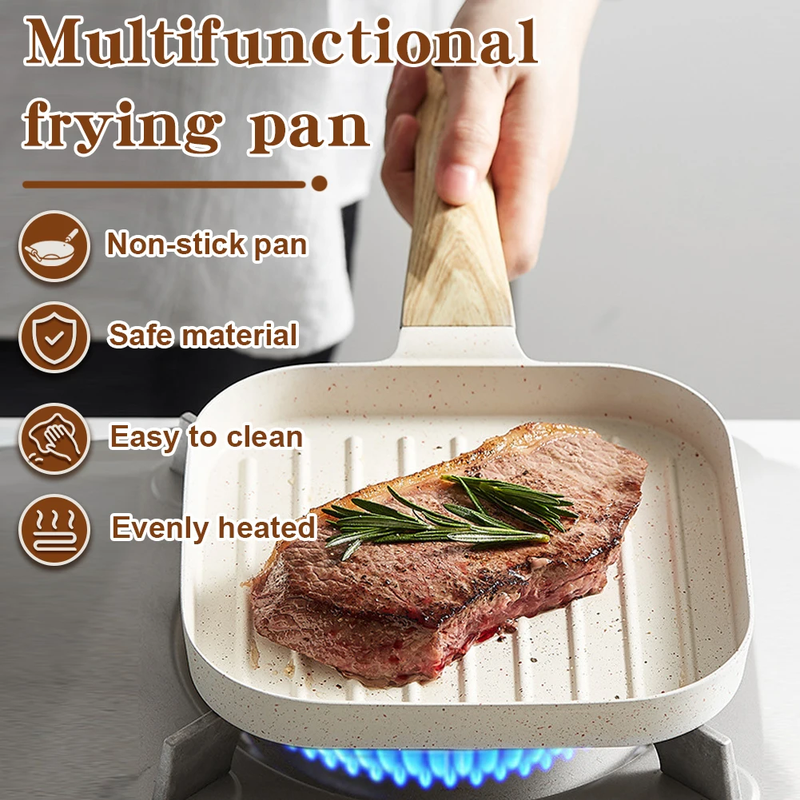 Nonstick Egg Griddle Pan for Indoor Cooking & Outdoor Grilling Square Frying Pan