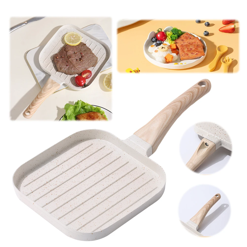 Nonstick Egg Griddle Pan for Indoor Cooking & Outdoor Grilling Square Frying Pan