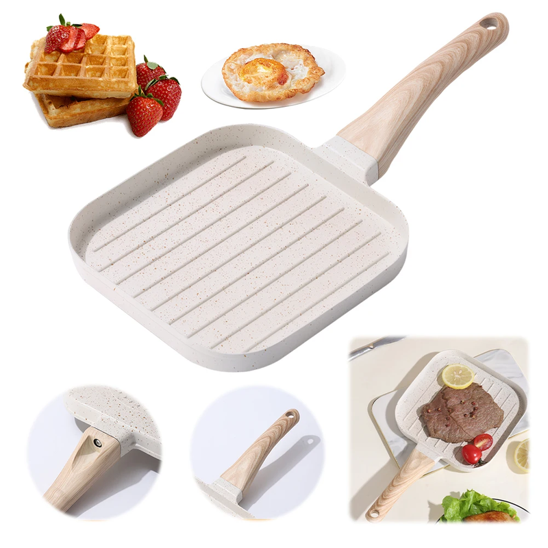 Nonstick Egg Griddle Pan for Indoor Cooking & Outdoor Grilling Square Frying Pan