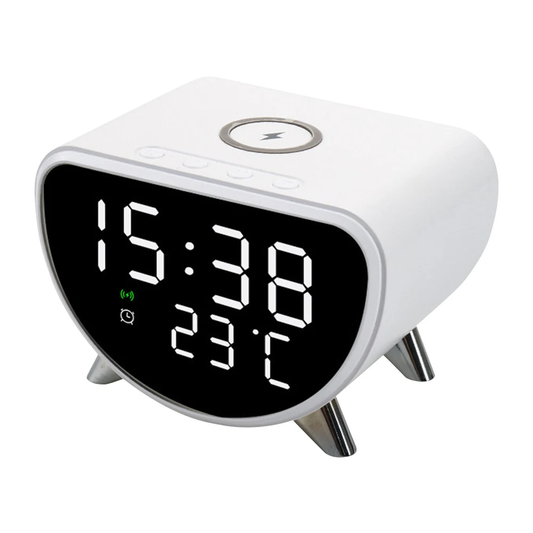 Desk Clock with Wireless Charging with Temperature Meter 15W Fast Wireless Charg