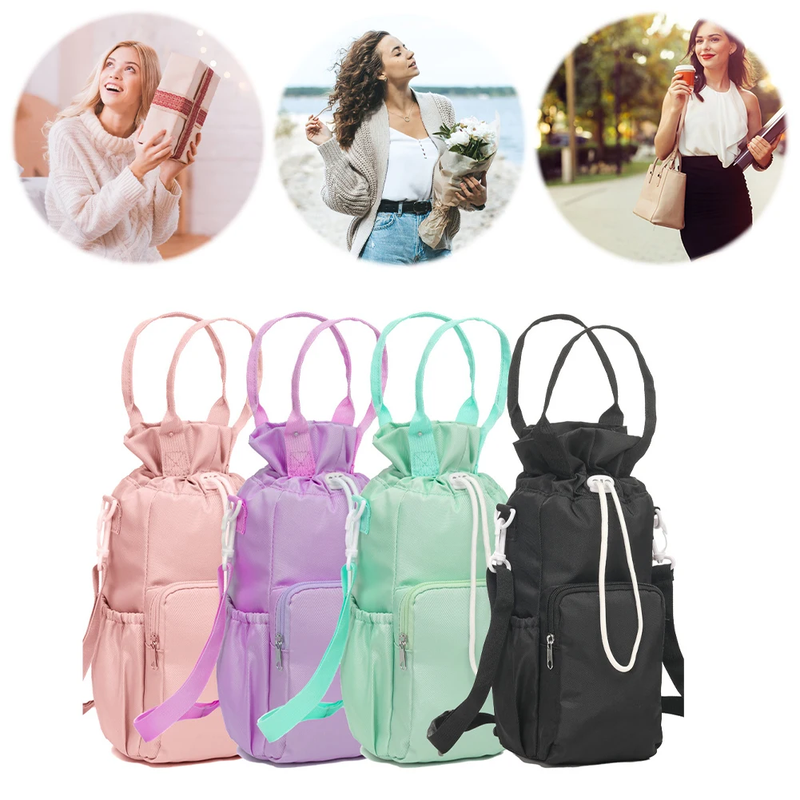 Water Bottle Holder with Strap Adjustable Strap Crossbody Water Bottle Bag with