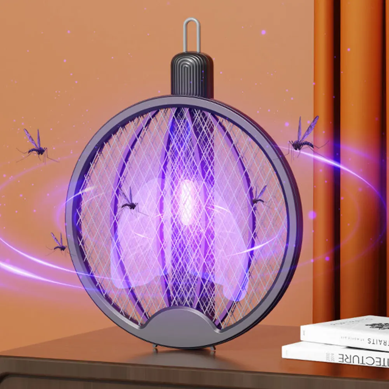 Foldable Electric Fly Swatter Rechargeable Mosquito Swatter Safe Fly Killer and