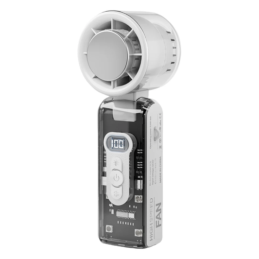 High Speed Turbo Fan with LED Light Rechargeable Foldable Personal Cooling Fan L