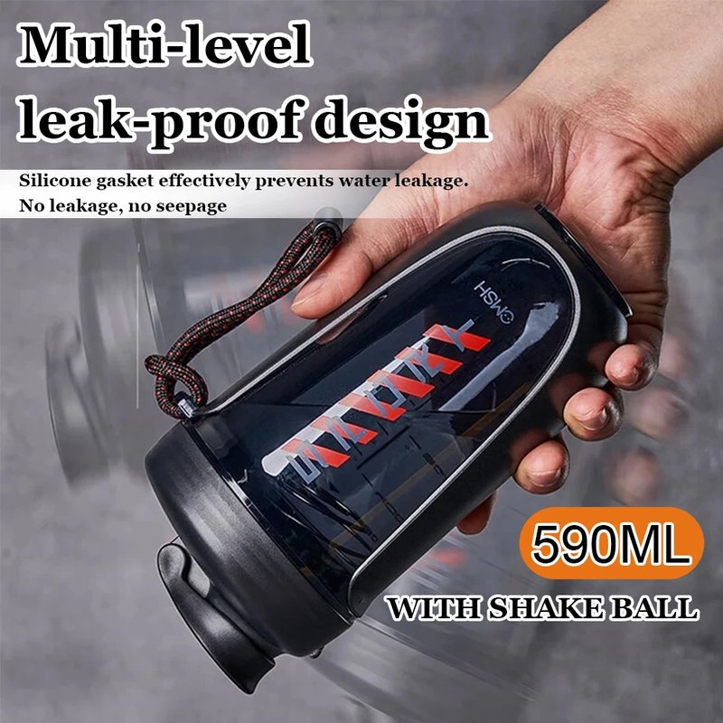 590Ml Sports Shaker Bottles with Shaker Ball Whey Protein Powder Mixer Bottle Le