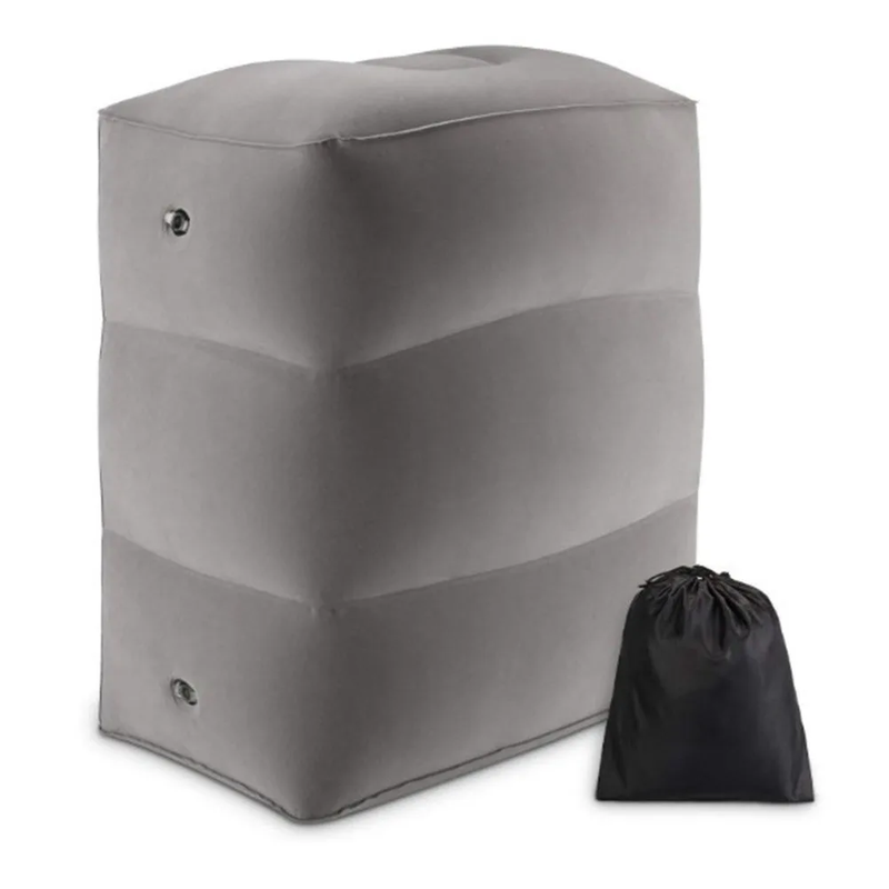 Inflatable Blow-Up Pillow Cushion Adjustable Height Footrest Pillow Travel Foot