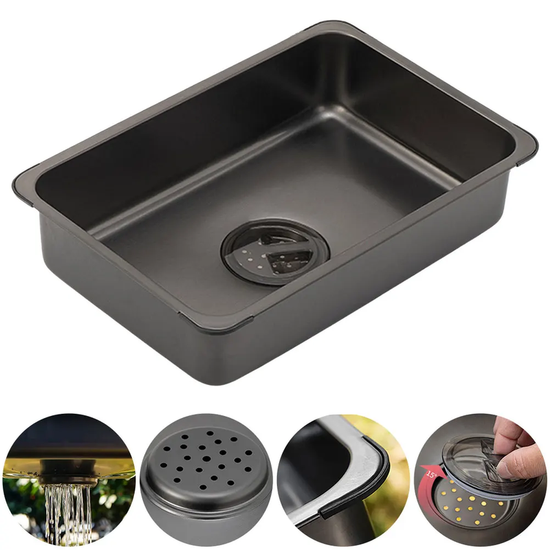 Stainless Steel Drain Basket Large Capacity IGT Folding Basket Leak Proof Dishwa