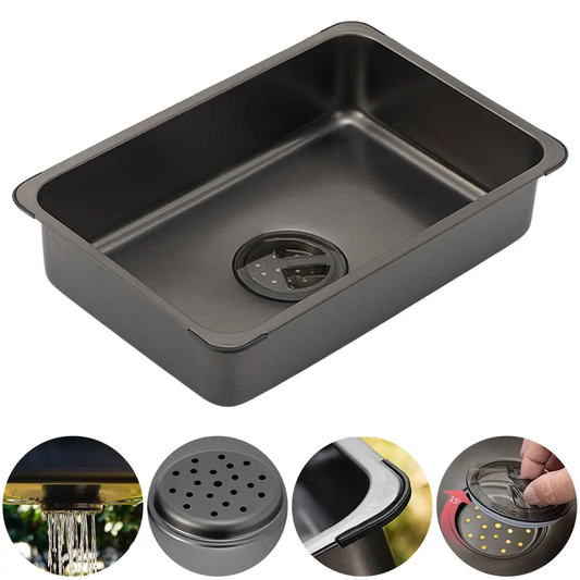 Stainless Steel Drain Basket Large Capacity IGT Folding Basket Leak Proof Dishwa