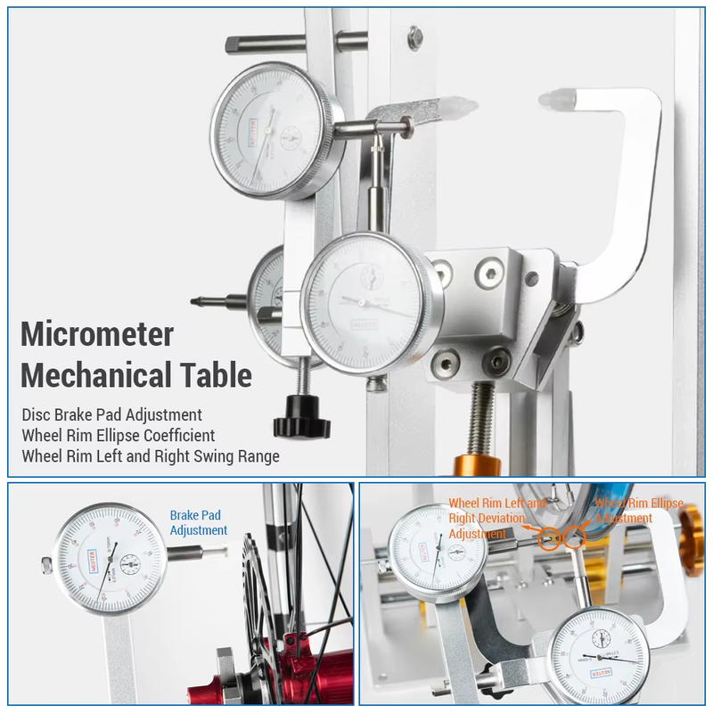 Bicycle Wheel Truing Stand Bike Wheel Alignment Repair Tool with Dial Gauge for