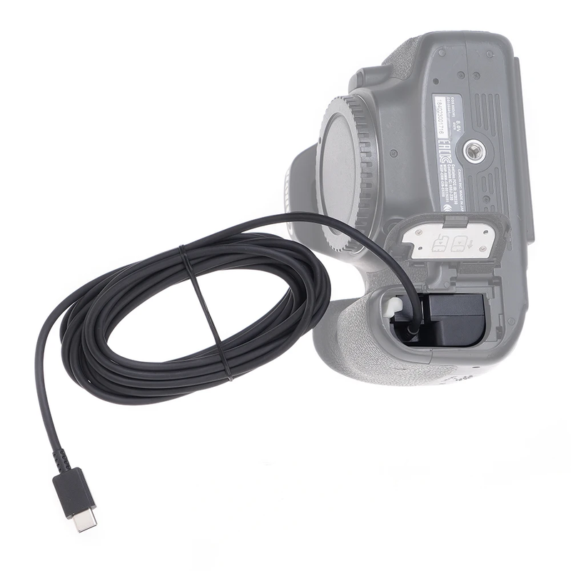 LP-E6 Dummy Battery+Type-C Power Supply Interface Straight Line (50CM) (300CM) S