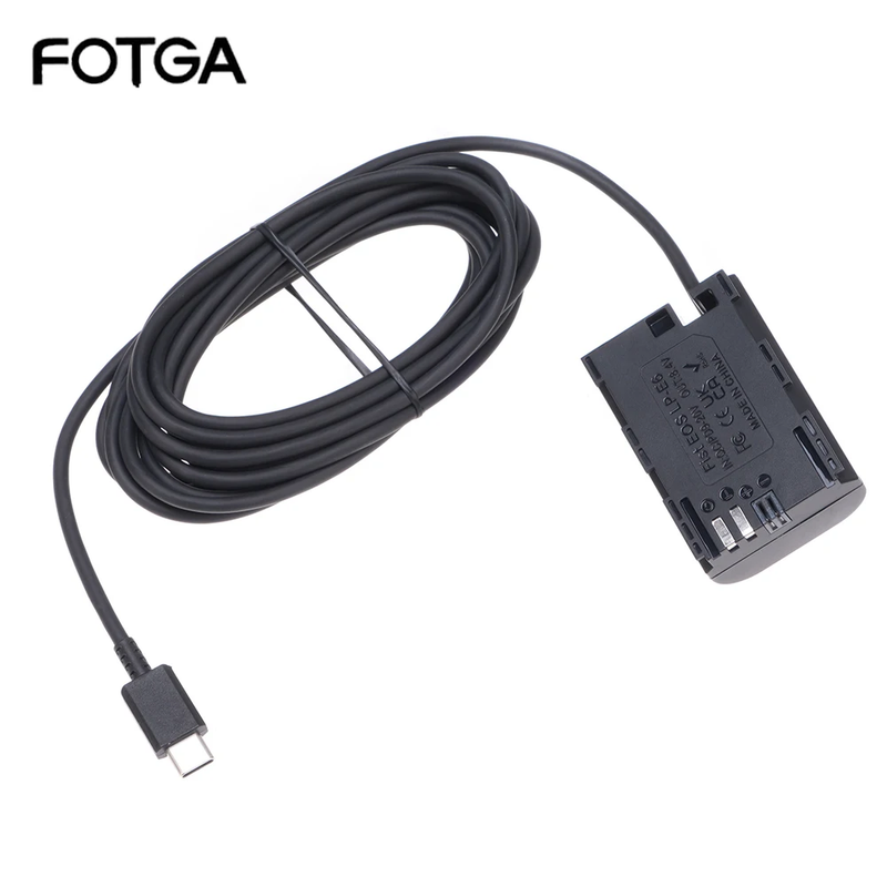 LP-E6 Dummy Battery+Type-C Power Supply Interface Straight Line (50CM) (300CM) S