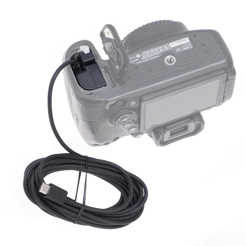 LP-E6 Dummy Battery+Type-C Power Supply Interface Straight Line (50CM) (300CM) S