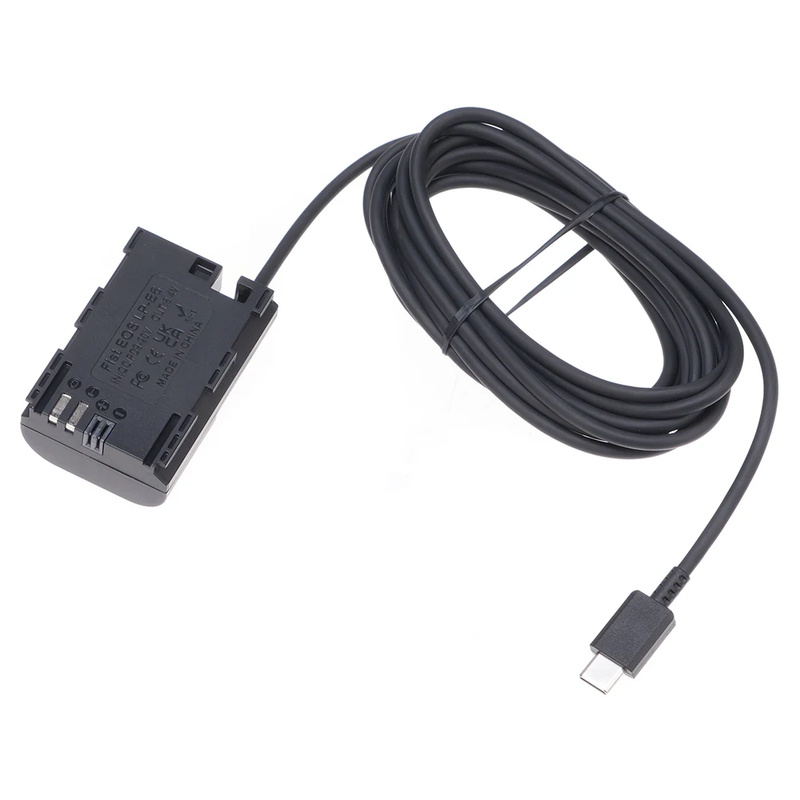 LP-E6 Dummy Battery+Type-C Power Supply Interface Straight Line (50CM) (300CM) S