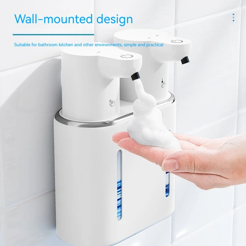 Double Head Automatic Soap Dispenser USB Rechargeable Dish Soap Dispenser Hands