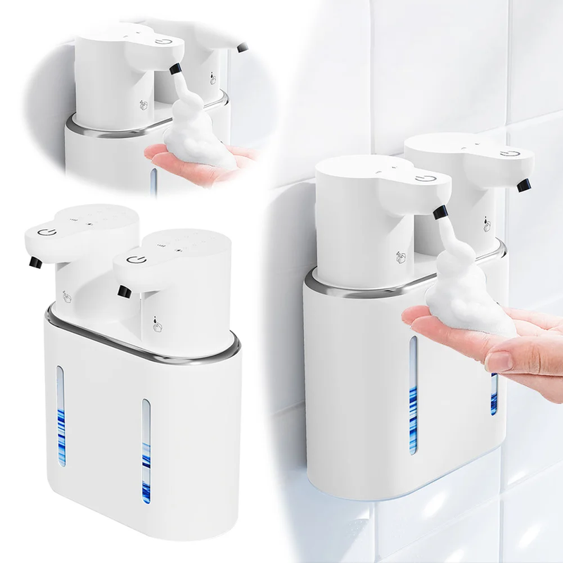 Double Head Automatic Soap Dispenser USB Rechargeable Dish Soap Dispenser Hands