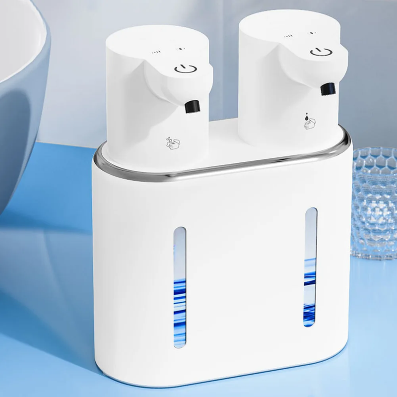 Double Head Automatic Soap Dispenser USB Rechargeable Dish Soap Dispenser Hands
