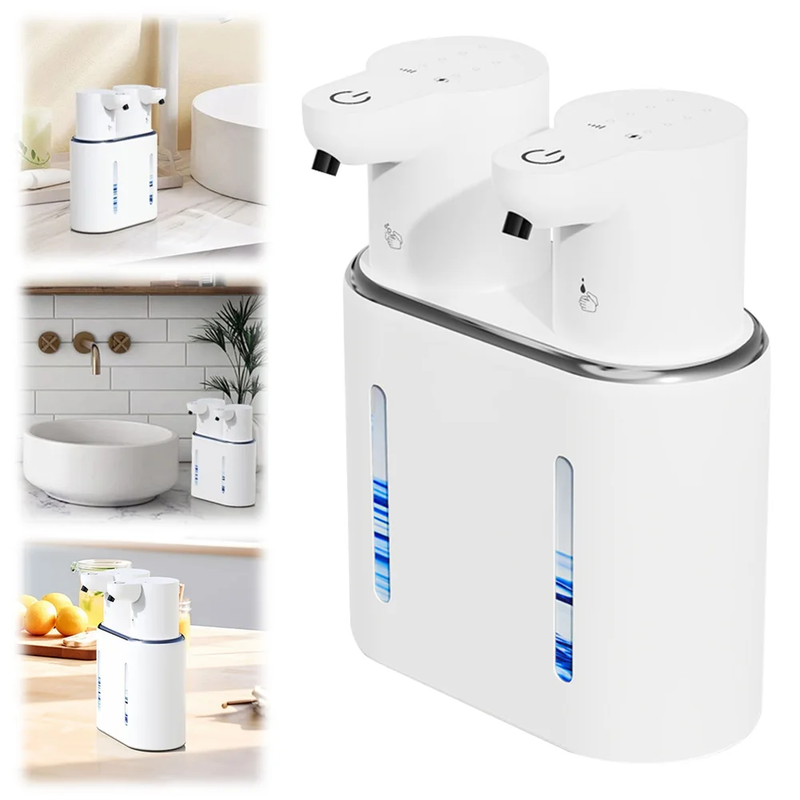 Double Head Automatic Soap Dispenser USB Rechargeable Dish Soap Dispenser Hands