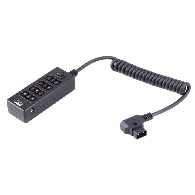 Male D-Tap to 4 Female D-Tap 2 DC USB Output Power Cable Distributor Splitter Hu