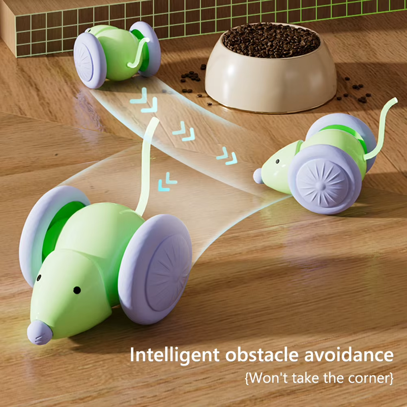 Rechargeable Pet Toys Electric Mouse Car Interactive Cat Toys with Intelligent O