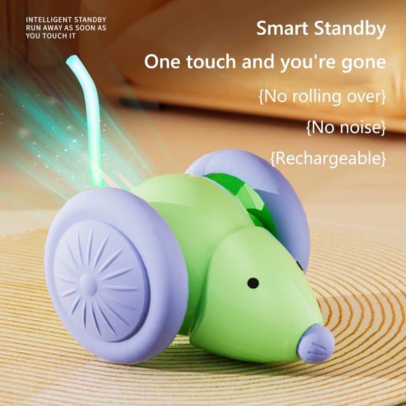 Rechargeable Pet Toys Electric Mouse Car Interactive Cat Toys with Intelligent O