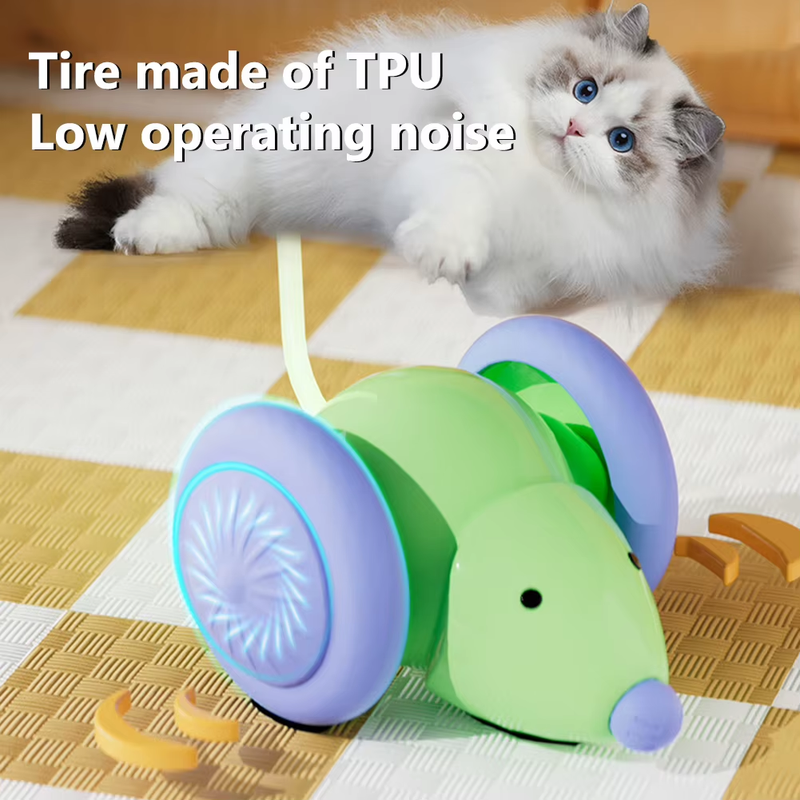 Rechargeable Pet Toys Electric Mouse Car Interactive Cat Toys with Intelligent O