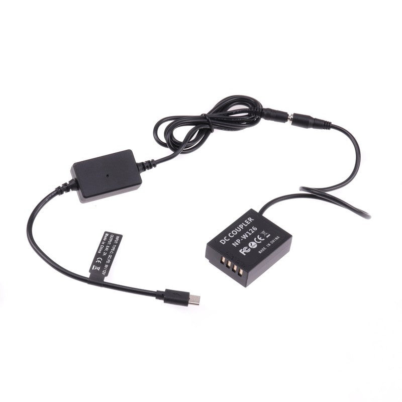 NP-W126 Dummy Battery Adapter +Type C Cable for Fujifilm X-S10 XT1 XT2 XT3 XT10