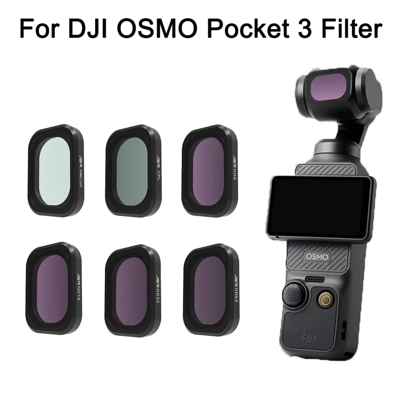 Sports Camera Filter Set for DJI Osmo Pocket 3 UV CPL ND/PL Black Mist 1/8 Adjus
