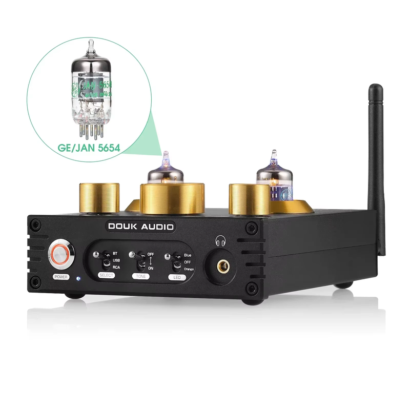 Nobsound Hifi Bluetooth 5.0 JAN 5654 Valve Tube Preamp Bass Preamplifier Stereo