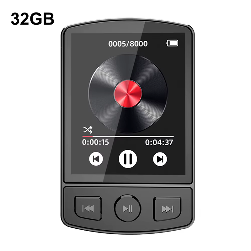Portable MP3 Player with Clip Hifi Sound Bluetooth 5.2 1.8 Inch Screen FM Radio