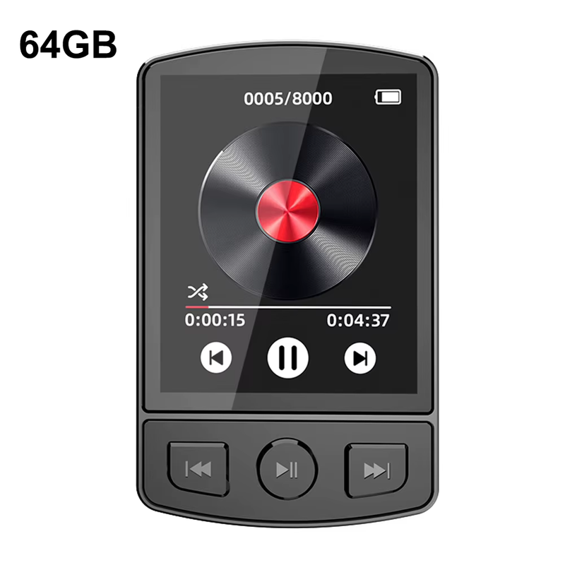 Portable MP3 Player with Clip Hifi Sound Bluetooth 5.2 1.8 Inch Screen FM Radio