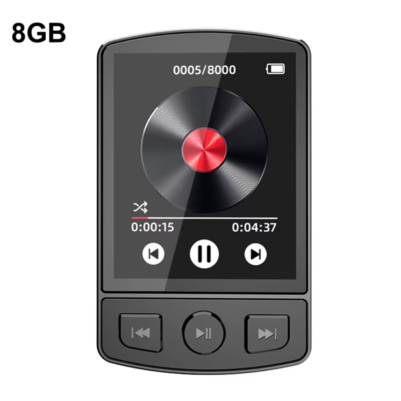 Portable MP3 Player with Clip Hifi Sound Bluetooth 5.2 1.8 Inch Screen FM Radio