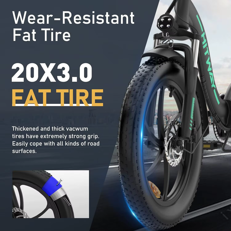 Electric Bike 20'' Fat Tire Ebikes 250W 36V E Bike 35-90KM Electric Folding Bike