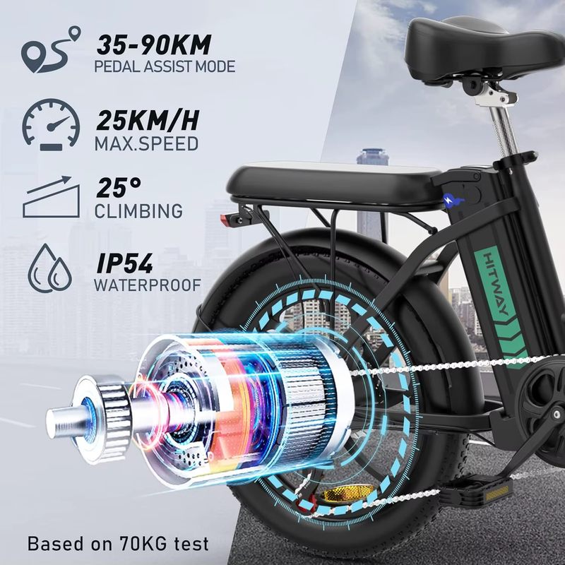 Electric Bike 20'' Fat Tire Ebikes 250W 36V E Bike 35-90KM Electric Folding Bike