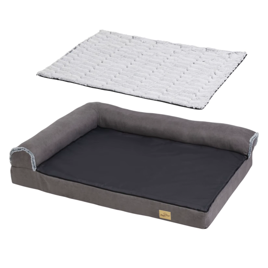Bigngopaw Heavy Duty Dog Bed for Large Medium Super Soft L-Shape Pet Calming Bed