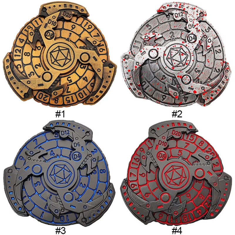 7 in 1 Fingertip Gyro Style Dnd Metal Dice Metal Dnd Dice with D&D Dice Box DND