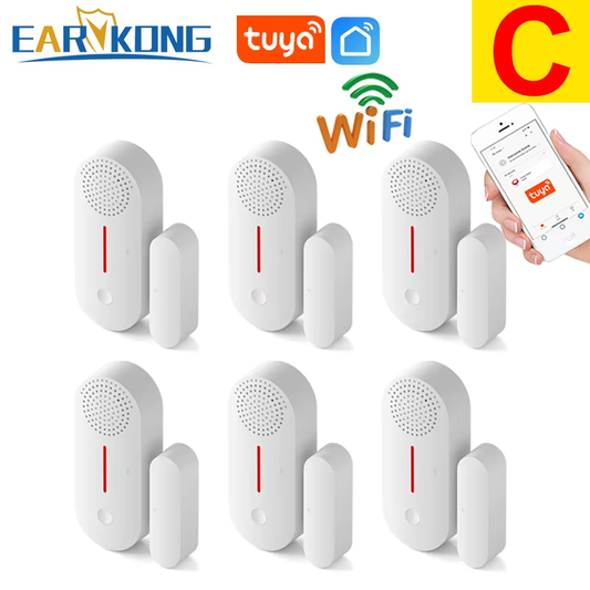 Wifi Door Window Sensor Wifi Security Alarm Door Open Closed Detectors Sound 0-1