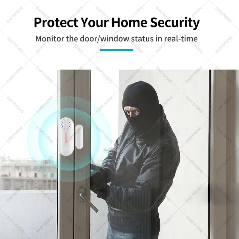 Wifi Door Window Sensor Wifi Security Alarm Door Open Closed Detectors Sound 0-1