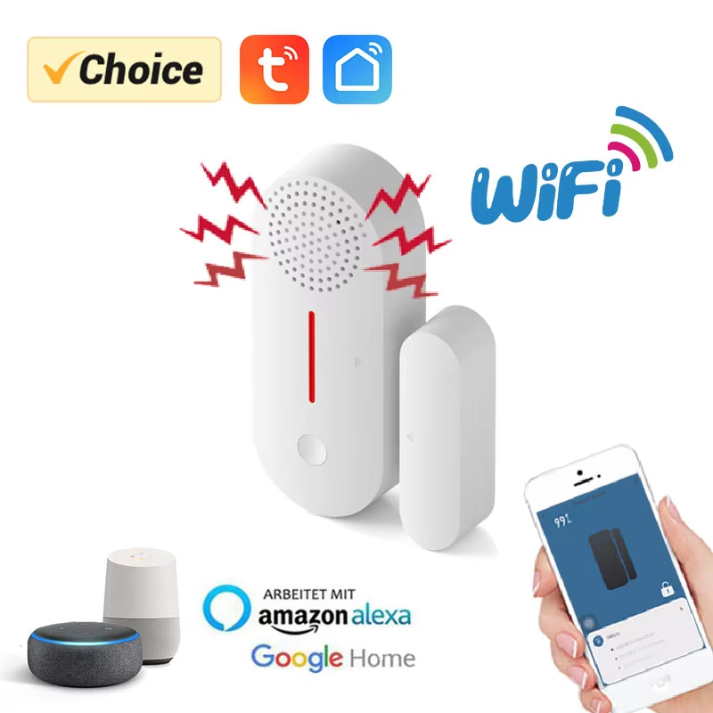 Wifi Door Window Sensor Wifi Security Alarm Door Open Closed Detectors Sound 0-1