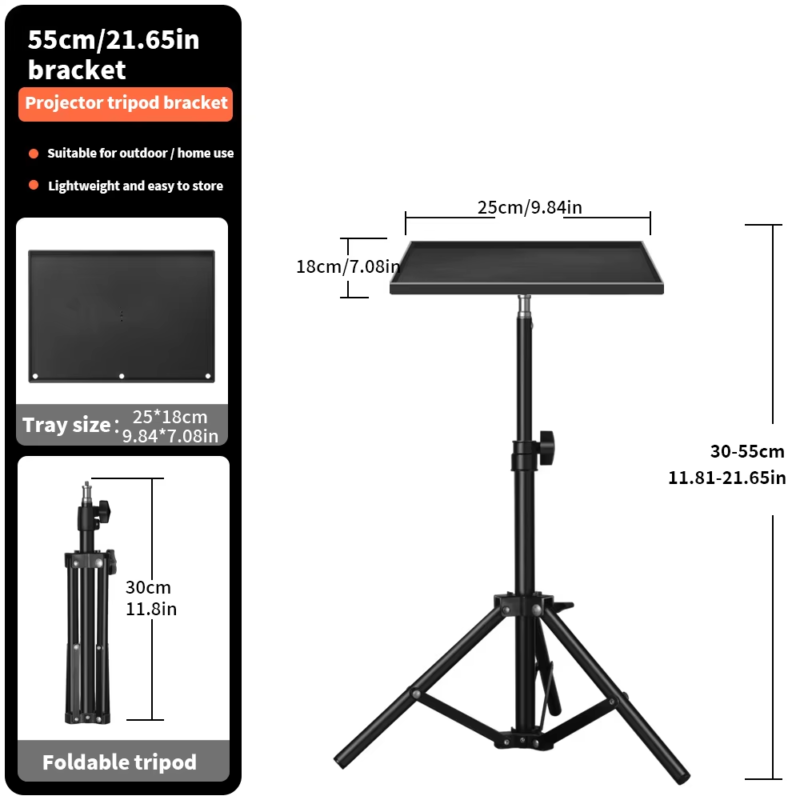 Projector Tray Stand Floor to Wall Desktop Shelf Laptop Stand Bedside Lift Teles