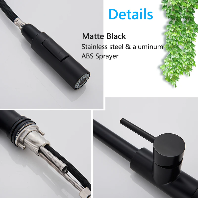 Smart Touch Kitchen Faucet Black Pull Out Sensor Faucets Black/Nickel 360 Rotati