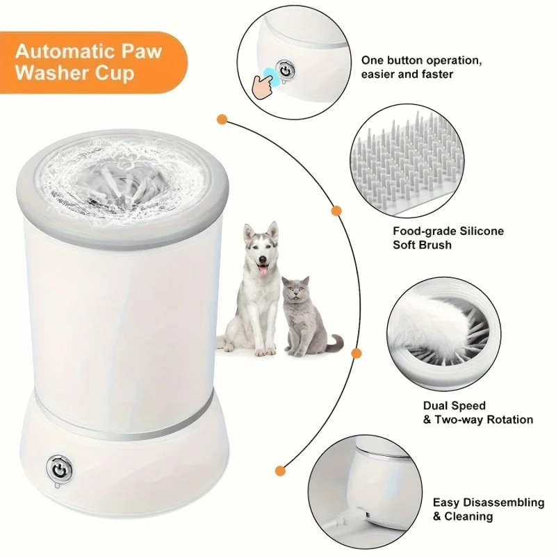 Pet Feet Washer Electrical Pet Paw Cleaner Automatic Pet Foot Cleaning Cup Porta