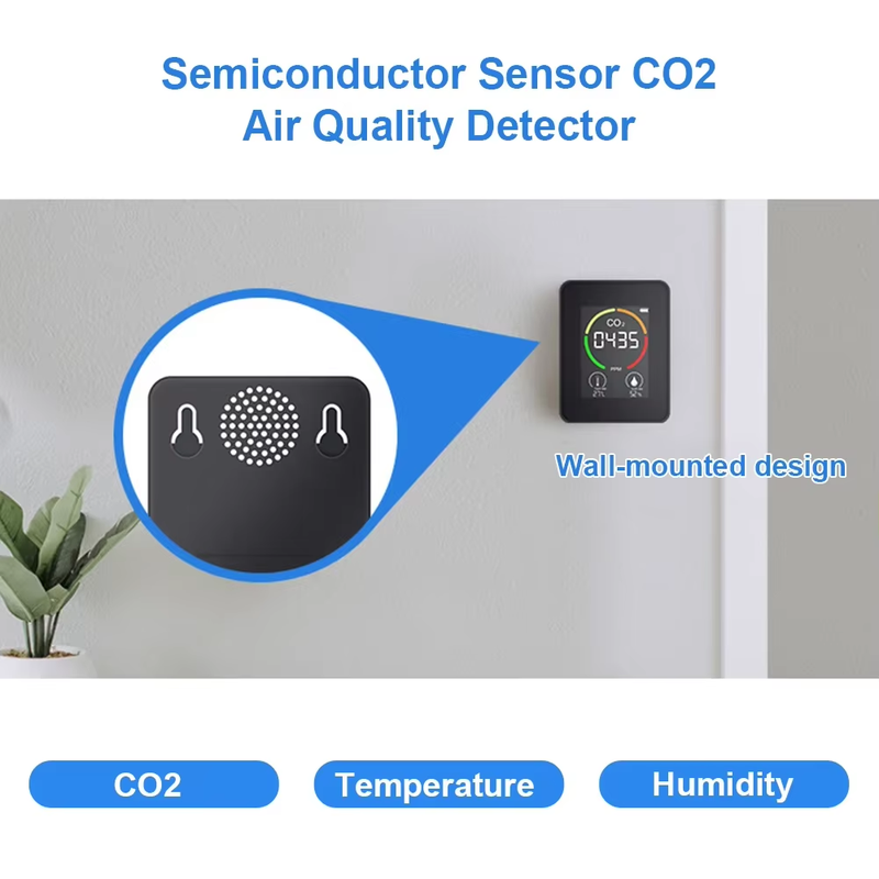 Sensor Air Quality Monitor 3 in 1 Sensor Co2 Meter Temperature and Humidity Dete