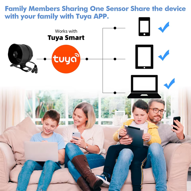 120Db Siren Alarm Tuya Smart Wifi Loudly Speaker Alarm System with Door Window S