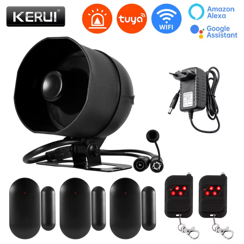 120Db Siren Alarm Tuya Smart Wifi Loudly Speaker Alarm System with Door Window S