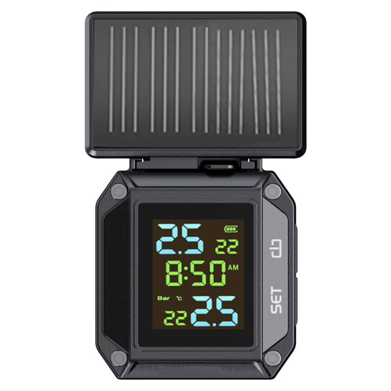 Solar Charging Tire Pressure Detector LCD Colorful Display Tire Pressure Alarm M