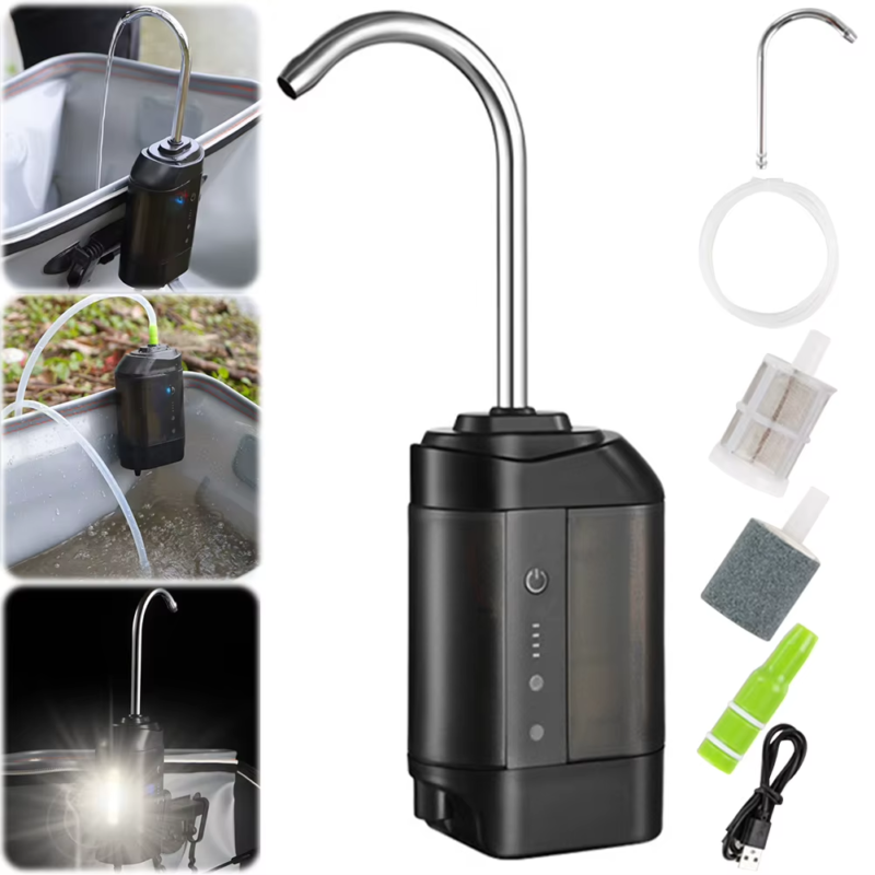 Fishing Oxygen Pump Intelligent Sensor Portable Air Pump with LED Light Water Di