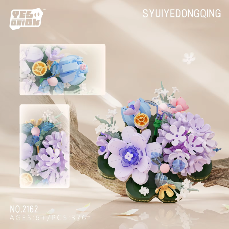 Flower Bouquet Building Set, Mini Bricks Building Blocks Artificial Flowers, DIY