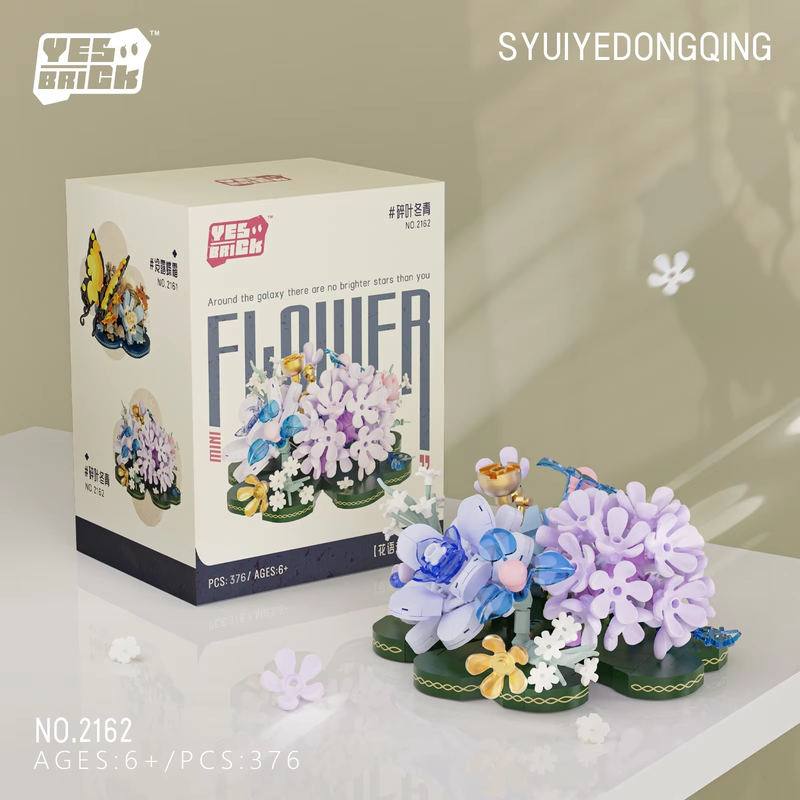 Flower Bouquet Building Set, Mini Bricks Building Blocks Artificial Flowers, DIY