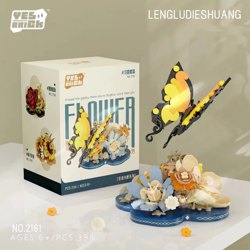 Flower Bouquet Building Set, Mini Bricks Building Blocks Artificial Flowers, DIY