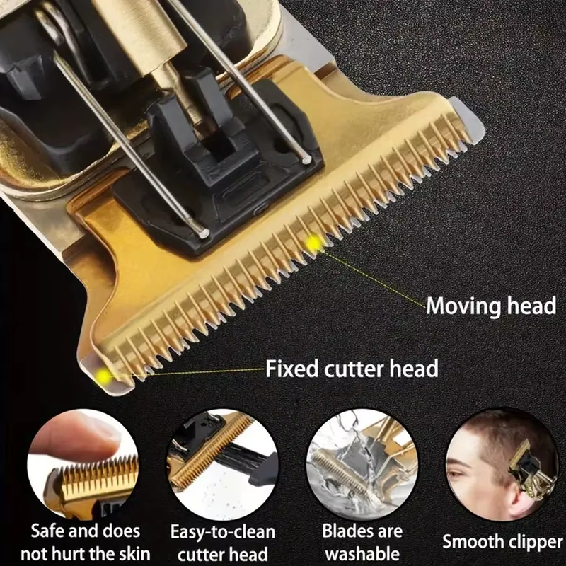Battery 1200 Mah Electric Hair Clippers Metal Vintage Home Hairdressing Waterpro
